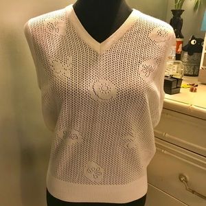 Vintage Christian Dior white knit vest
